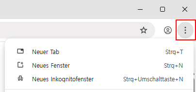 Chrome-Menüschaltfläche